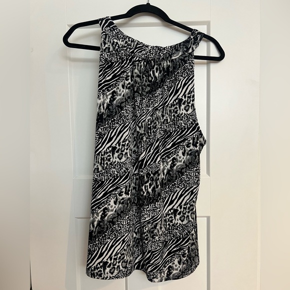Black and White Animal Print Tank Top - Picture 2 of 3